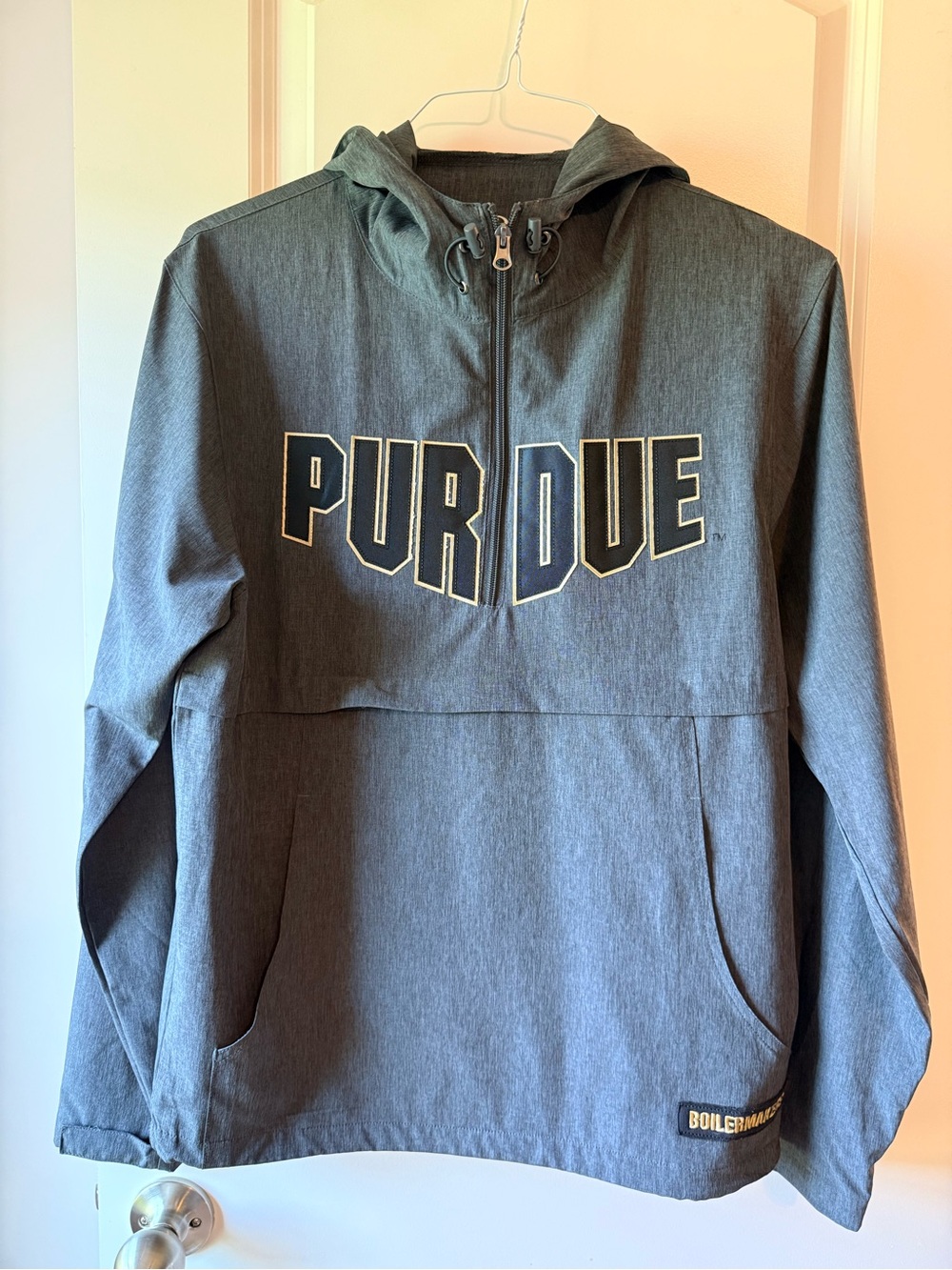 Purdue Gray Hooded Windbreaker Jacket - Purdue